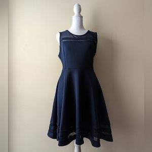 Lulus Sleeveless Navy Blue Fit and Flare Dress Large